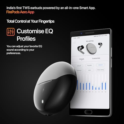 Image of Fire-Boltt Aero TWS Earbuds Custom EQ, Wireless Bluetooth 5.4, Music & App Support, 50H Playtime, Fast Charging Case, 50ms Low Latency for Gaming, Touch Controls, IPX4 Waterproof, Clear Calls - Grey