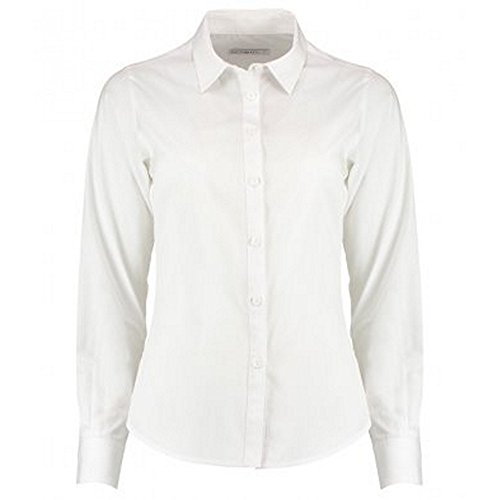 Kustom Kit Women's Tailored Poplin Shirt - Easy Iron, White, Size 16