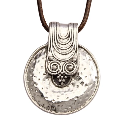 Leather Necklace for Women Long Boho Pendant Hippie Choker Necklace Bohemian Layered Leather Rope Wooden Jewelry Gifts