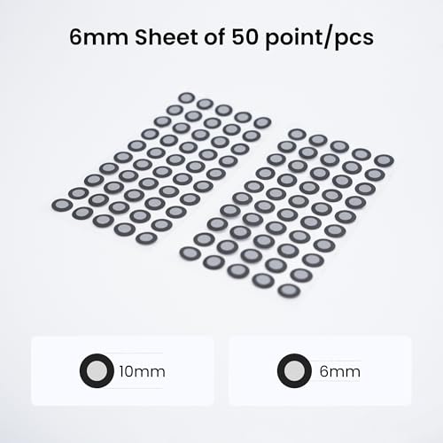 Image of Revopoint 6 mm 3D Scanning Marker Dots for 3D Scanners, 3D Tracking Dots, High Reflectivity Reference Point Stickers, Diffuse Markers, 2000 Points (Pack of 2)