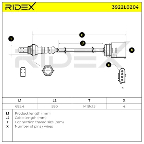Sonde lambda RIDEX 3922L0204 stoppe la surconsommation Golf IV