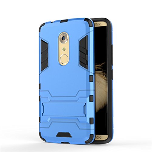 Bllosem ZTE Axon 7 Case Hybrid Dual Layer PC+TPU Full Body Shock Resistant Armour with Kickstand Function Case for ZTE Axon 7 Blue