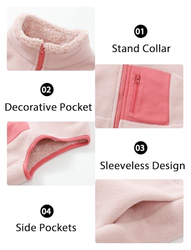 Happy Cherry Boys Girls Polar Fleece Vest Warm Zip up Sleeveless Jacket for Winter Fall4