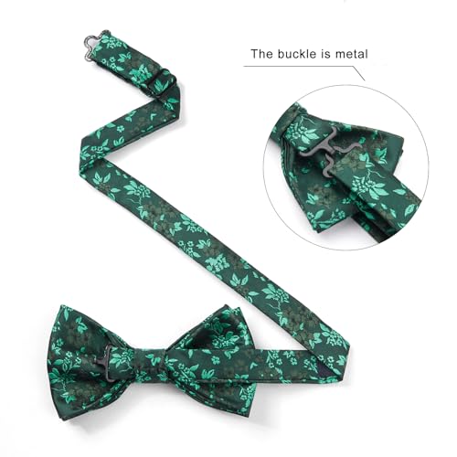 Image of HISDERN Bow Ties for Men Pretied Bowties Classic Formal Business Bow Tie Adjustable Tuxedo Bowtie for Wedding Party