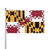 Flagge von Maryland. Gartenflagge für den Außenbereich, 90 x 152 cm, lebendiger Druck, Polyester-Banner, einfach aufzuhängen, für Terrasse, Party, Camping