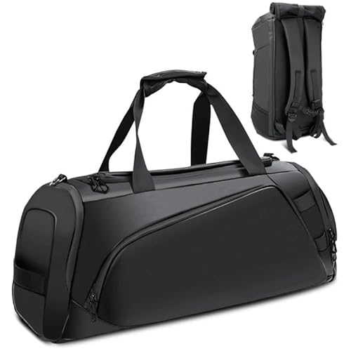 Bolsa deportiva convertible para gimnasio, mochila grande impermeable, color negro, Marrón y gris, Viajes de negocios