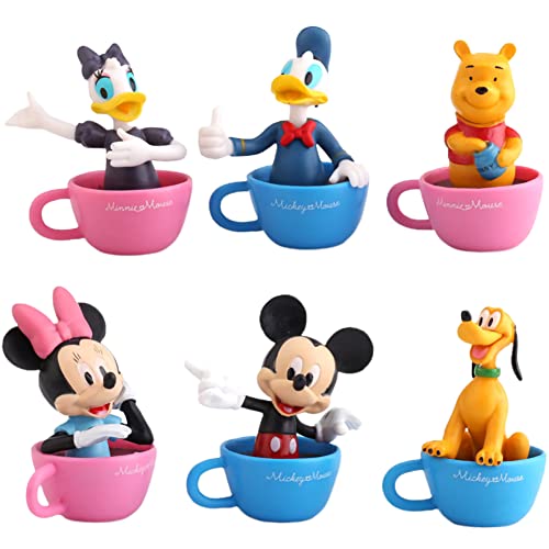 Mickey Gâteau Topper, 6PCS Mini Figurines Ensemble Fête Cake Topper, Minnie Thèmed Pour Enfants Bébé Anniversaire Fête Décoration De Gâteau d'Anniversaire De Dessin Animé Décoration Enfant Cadeau