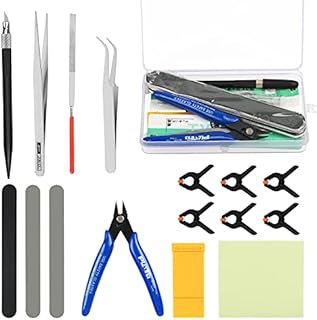 SUNYOK 18pcs Model Tools Kit Gundam Model Making Tools Kit Hobby Craft Tool Sets for Model Making Modeler Basic Building Tools and Equipment for Plastic Planes Ship Boats Adults Kids