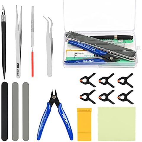 SUNYOK 18pcs Model Tools Kit Gundam Model Making Tools Kit Hobby Craft Tool Sets for Model Making Modeler Basic Building Tools and Equipment for Plastic Planes Ship Boats Adults Kids Cover