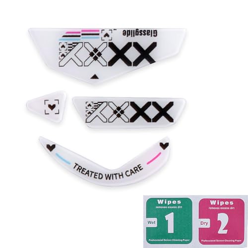 Almohadillas de ratón de cristal ultra fuertes para Logi G502 con bordes curvados en blanco