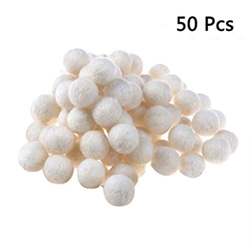 Jiaufmi 50 Pcs Wool Felt Balls 20Mm Wool Beads Fluffy Pom Poms Ball Decoration For Diy Craft Christmas Decor Making, Beige #TOP6