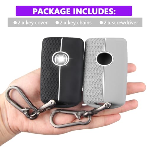Image of QBUC 2PCS for Mazda Silicone Rubber Key Fob Cover with Keychain (4 Buttons)