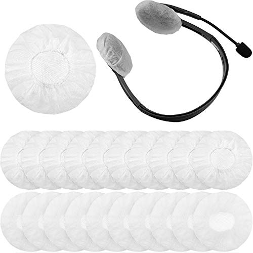 BBTO 100 Pieces Headphone Ear Covers Disposable Earphone Sanitary Non-Woven Stretch Earpad Covers...