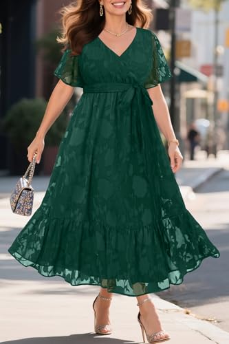Image of Pinup Fashion Plus Size Wedding Guest Formal Cocktail A Line Long Dress