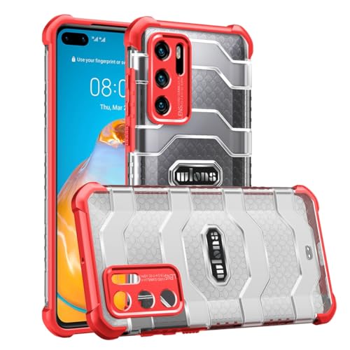 XNCVBD Compatible con la Funda Huawei P40, Resistente de Cuerpo Completo, Protectora airbag For PC, Ultrafina, a Prueba Golpes, Ligera, a caídas(Rosso)