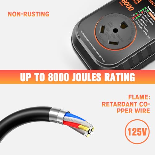 Image of GEARGO RV Surge Protectors 30 Amp RV Circuit Analyzer, [𝟐𝟎𝟐𝟔 𝐍𝐞𝐰 𝐔𝐩𝐠𝐫𝐚𝐝𝐞𝐝 & 𝐆𝐞𝐧𝟐] Full Protection, RV Adapter Plug for Camper(Orange)