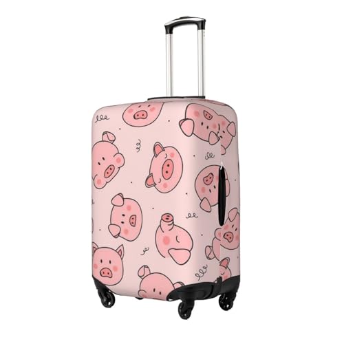Red Cute Pig Print Suitcase Cover Luggage Protector Washable Elastic Fashionable Travel Gear Cover2