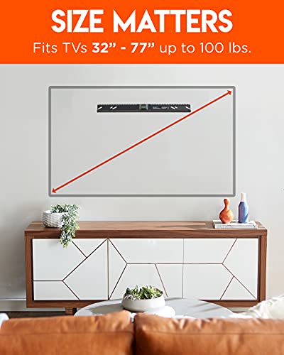 Echogear No Drill Tv Drywall Mount - Slim No Stud Design Holds Tvs Up To 100Lbs With Nails - Easy Install With No Drilling Required #TOP2