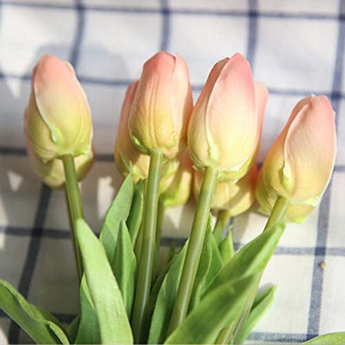 Tulipas artificiais de toque real Tulipas flores artificiais para decoração de casa, casa, varanda,
