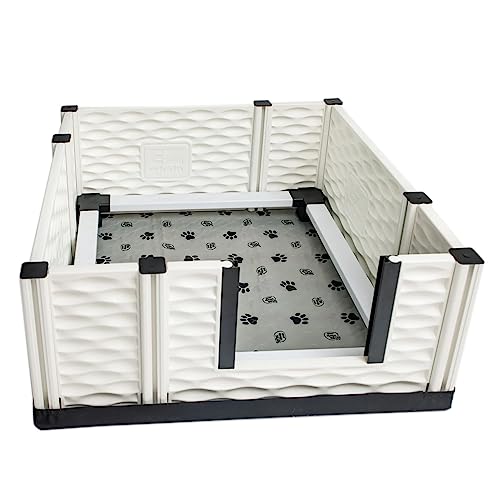 Image of EZwhelp EZclassic Dog Whelping Box with Rails, Medium 38 inchx38 inchx18 inch, Gray