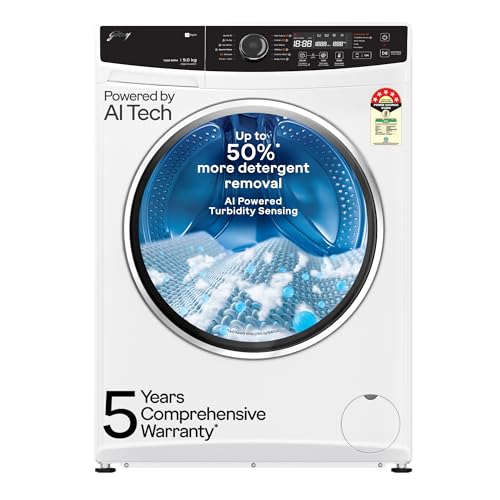 Image of Godrej 9 Kg 5 Star AI Powered, Steam Wash, Digi Inverter Motor, Steam Wash, 1400 RPM Spin Motor, Add To Wash, Fully Automatic Front Load Washing Machine (WFEON ZUS 9014 5.0 IDCRM GLWH, Glacial White)