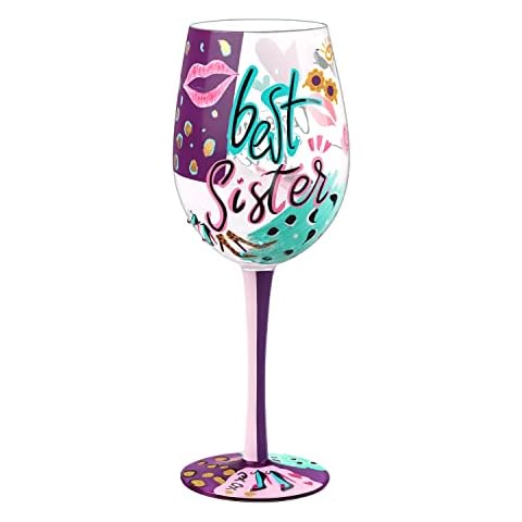 NymphFable Hand Painted Wine Glass for Sisters Cover