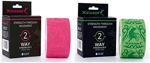 Kinesiology Tape Fabric 2 Way Stretch 5cm x 5m Latex Free, Hypoallergenic, Excellent Adhesive Properties, 50% Water Resistant, 160-180% Elasticity, Four Colours