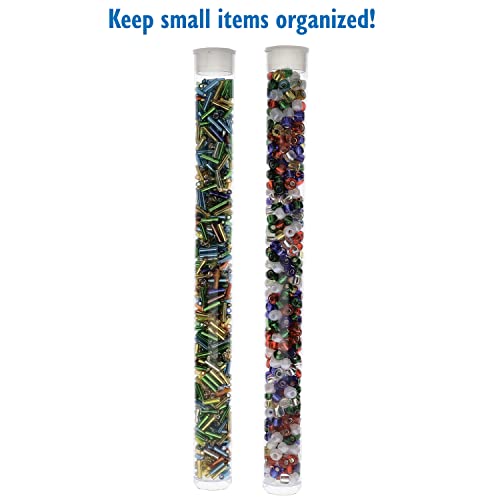 The Beadsmith Clear Plastic Tubes - 6-Inch-Long Round Tubes, 9/16 Inches In Diameter - Flat Caps - Use For Beads, Bath Salts, Wedding & Party Favors, Home Or Office Storage - Bag Of 20 #TOP2