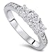 1ct Diamond 3 Three Stone Engagement Ring 10K White Gold