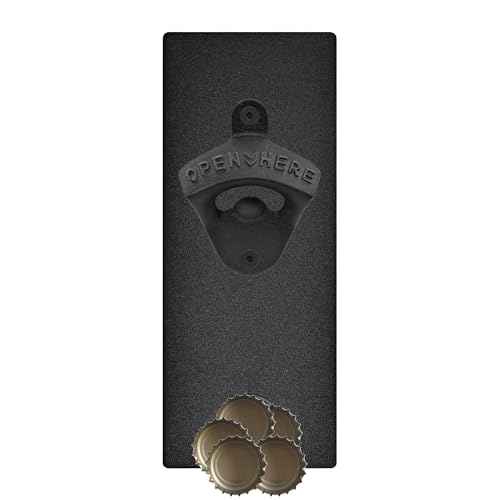 HAIICEN Magnetic Wall Mount Bottle Opener with Cap Catcher