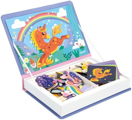 Janod - Magnéti'Book Unicornes - Magnetic Educational Game 44 Mag...