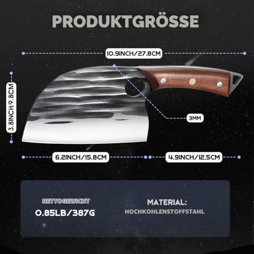 Golden Bird Hackmesser zum Schneiden von Fleisch Metzgermesser mit Scheide – Ansicht 4