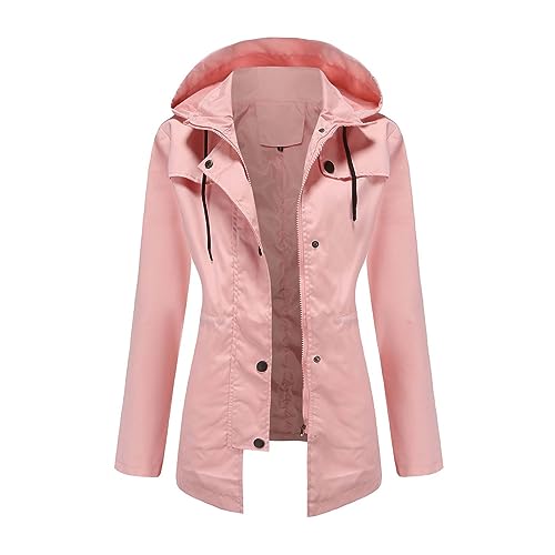 Women's Rain Jacket Waterproof Hooded Windbreaker Lightweight Packable Shell Jacket Active Outdoor Raincoat with Hood
