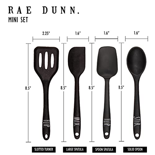 Everyday Collection 4 Piece Mini Kitchen Utensil Set- Silicone Kitchen Tools With Spatulas And Spoons (Black) #TOP5