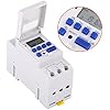 15A Programmable Timer Relay 7 Day Heavy Duty Digital Timer Switch with LCD 16 On 16 Off Pre-Setting THC DIN Rail (110V)