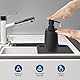 Moderne Seifenspender Schwarz Plastik Seifenspender Bad, Nachfüllbarer Spülmittelspender Küche für Badezimmer Arbeitsplatte, Soap Dispenser mit Pumpspender (Schwarz Glattes)