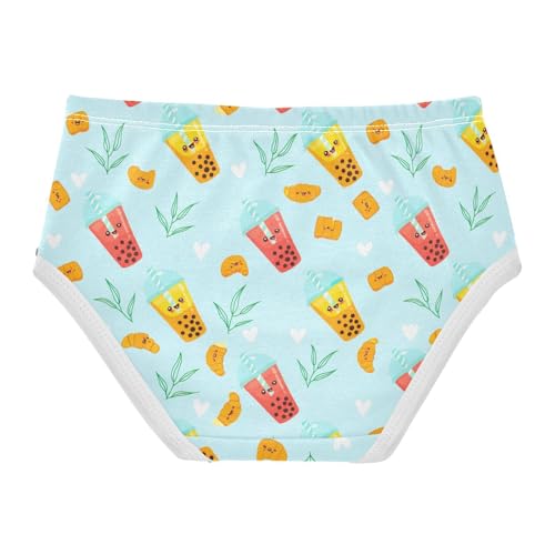 Joisal Toddler Girls Underwear 2t Cotton Little Girl Panties Aesthetic Briefs Underpants Cute Cartoon Bubble Tea Blue2