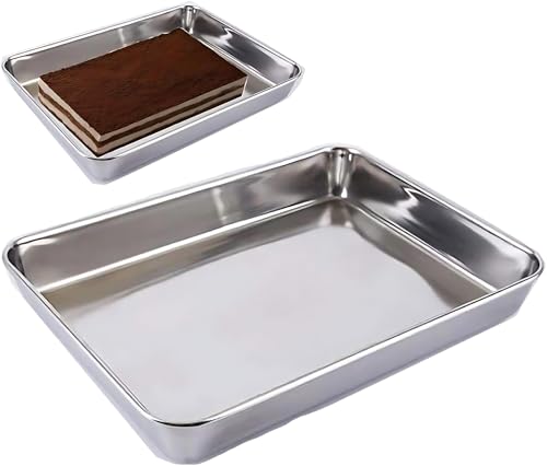 Old Tjikko Quarter Sheet Pan 14.2'' x 11'', 304 Stainless Steel Cookie Sheet Tray, Nonstick Baking Pan for Oven, Toaster, Cookie and Roasting, Dishwasher Safe & Rust Resistant