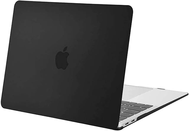MOSISO Compatible with MacBook Air 13 inch Case 2022 2021 2020 2019 2018 Release M1 A2337 A2179 A1932 Retina Display Touch ID, Protective Plastic Hard Shell Case Cover, Black