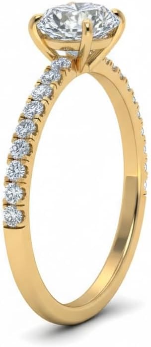 Choose Your Gemstone Oval Shape 14k Yellow Gold Plated Halo Engagement Rings Hidden Petite Diamond CZ Affordable for Your Partner Wedding Ring : US Size 4 to 12