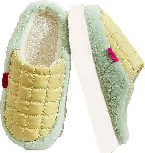 Womens Mens Fuzzy Slippers Cute Puffer Thick Sole Furry Slides Macaroon Fluffy Memory Foam Comfy House Slippers Cozy Faux Fur Soft Plush Couple Slides Anti-Skid Indoor Outdoor Home Bedroom (GREEN, UK Footwear Size System, Adult, Women, Numeric, Mediu (B0DBTXHJZJ) Amazon Price History, Amazon Price Tracker