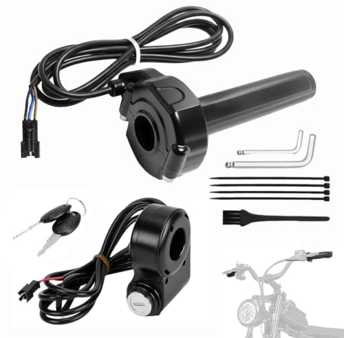Ridstar Q20 Full Twist Throttle with Rolling Bearing Ebike Throttle Grip Cable Kit Compatible with Ridstar Q20 Electric Dirt Bike (No Grips)