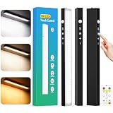 3Pack Touch Control Under Cabinet Lighting, 160LED Super Bright, 4000mAh Long-Lasting, Magnetic Rechargeable Motion Sensor Under Counter Lights for Kitchen, Closet, Remote, Dimmable, 3CCT丨Black