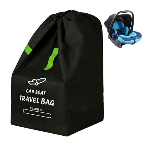 AXVRAV Transporttasche Kindersitz, Robuste Car Seat Travel Bag für Flugzeug & Gate Check, wasserdichte Schutzhülle mit Schultergurt Rucksackfunktion, Reisetasche für Babyschale Buggy & Autositz