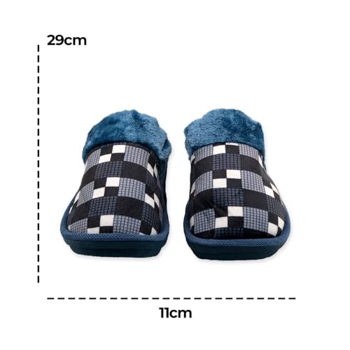 Pantufa Masculina Xadrez Azul 40/41