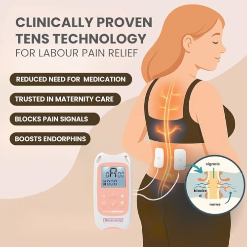 TensCare Perfect Mama+ TENS gerät zur Schmerzlinderung während der Geburt, lindern Rückenschmerzen während der Schwangerschaft. Geben Sie Informationen zu Kontraktionszeiten und die Dauer der Wehen.