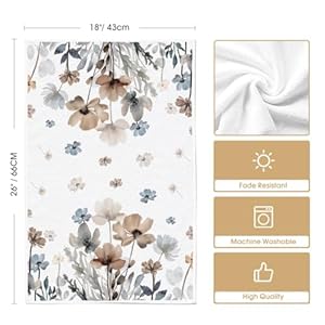 Artoid mode brown poppy floral leaves fall kitchen towels dish towels 18×26 inch seasonal summer decoration hand towels set of 2  urban country home decor