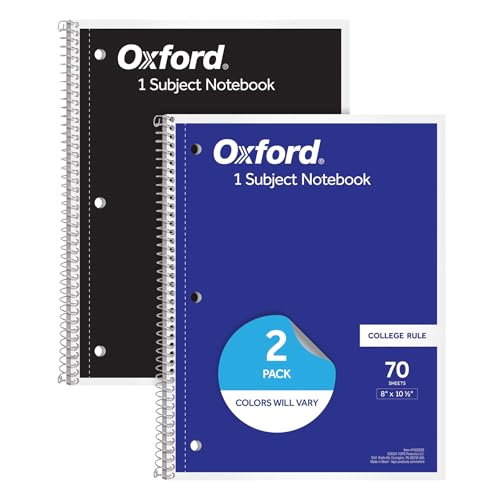 Oxford Spiral Notebooks 2 Pack College Ruled