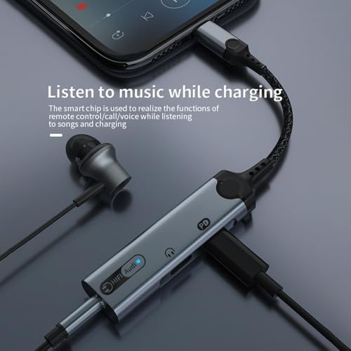Image of Wefly 3-in-1 Type C to 3.5mm Earphone Adapter - Dual Type C Headphone Jack with PD 60W Fast Charging Splitter for 1Phone 17 /17 Pro /17 Pro Max /16 /15, Galaxy S26 /S25 /S24 /S23, 1Pad (MH340)