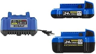 Kobalt 2 Pack 24 volt Max 2 Amp Hours and 4 Amp Hours Lithium Power Tool Battery Kit (Charger Included)